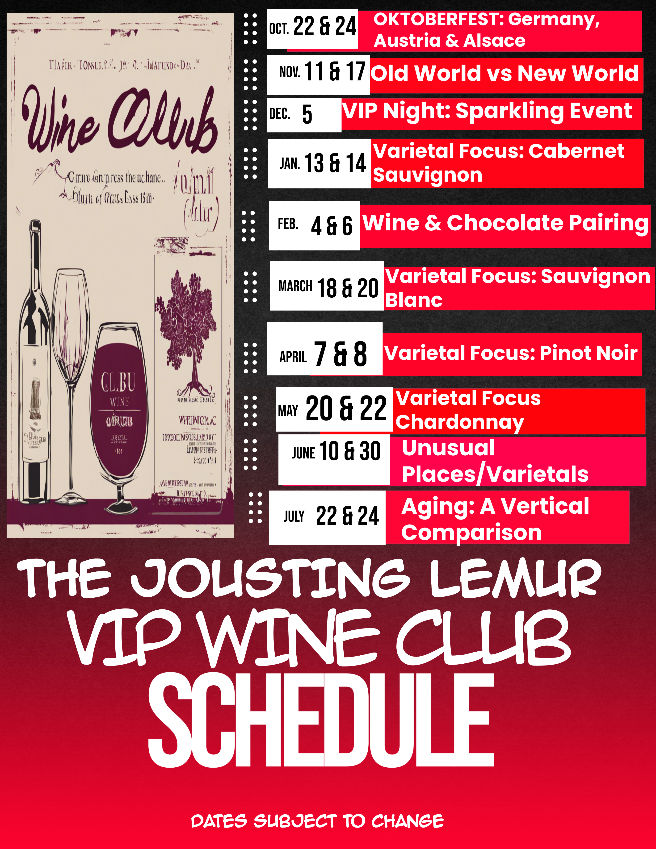 Wine Club Schedule 2024 - July 2025